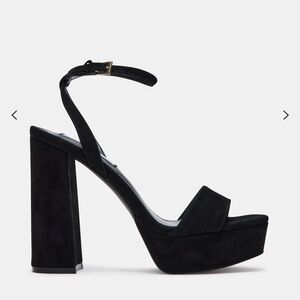 Steve Madden LESSA BLACK SUEDE HEELS